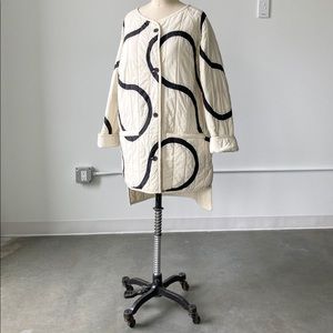 Haptic Labs Ivory Snake Path Quilt Coat